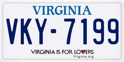 VA license plate VKY7199