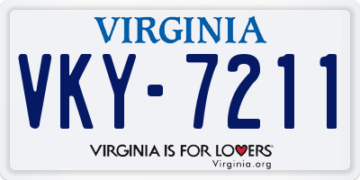 VA license plate VKY7211