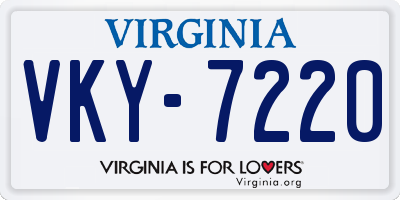 VA license plate VKY7220