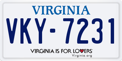 VA license plate VKY7231