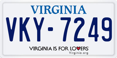 VA license plate VKY7249