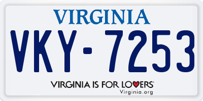 VA license plate VKY7253