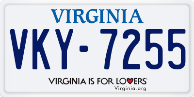 VA license plate VKY7255