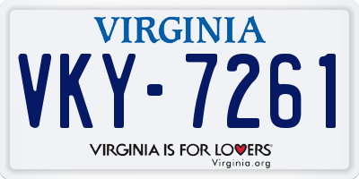 VA license plate VKY7261