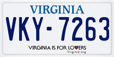 VA license plate VKY7263