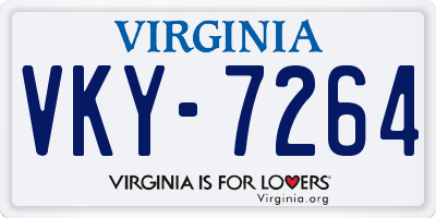 VA license plate VKY7264