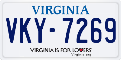 VA license plate VKY7269