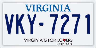 VA license plate VKY7271