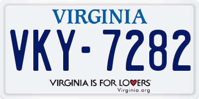 VA license plate VKY7282