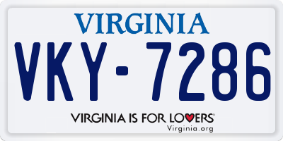 VA license plate VKY7286