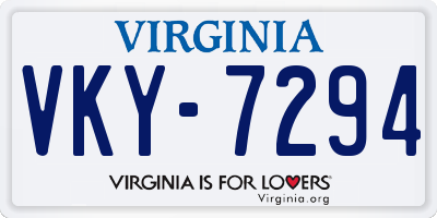 VA license plate VKY7294