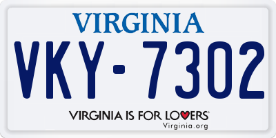 VA license plate VKY7302