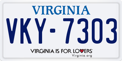 VA license plate VKY7303