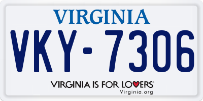 VA license plate VKY7306