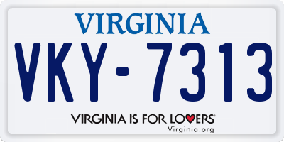 VA license plate VKY7313
