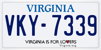 VA license plate VKY7339