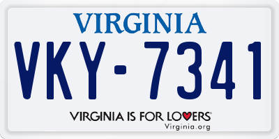 VA license plate VKY7341