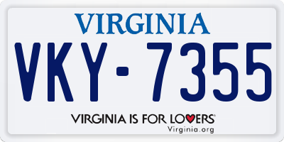 VA license plate VKY7355