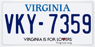 VA license plate VKY7359