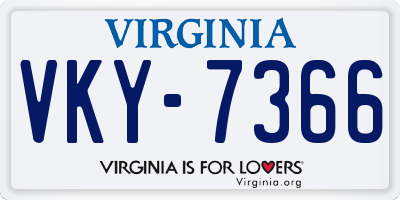 VA license plate VKY7366
