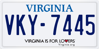 VA license plate VKY7445