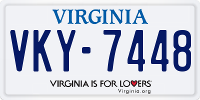 VA license plate VKY7448