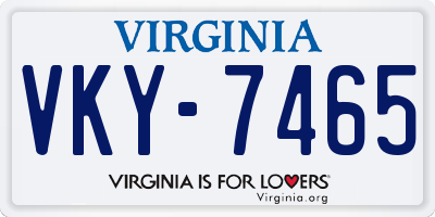VA license plate VKY7465