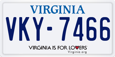 VA license plate VKY7466