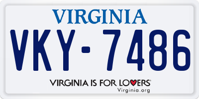 VA license plate VKY7486