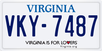 VA license plate VKY7487