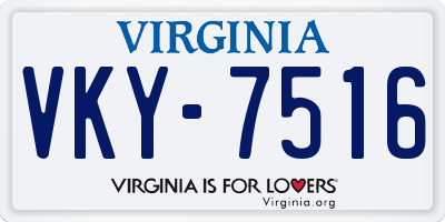 VA license plate VKY7516