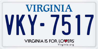 VA license plate VKY7517
