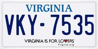 VA license plate VKY7535