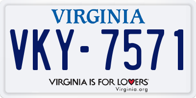 VA license plate VKY7571
