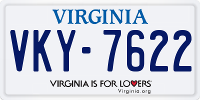 VA license plate VKY7622