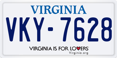 VA license plate VKY7628