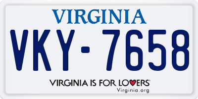 VA license plate VKY7658
