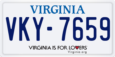 VA license plate VKY7659