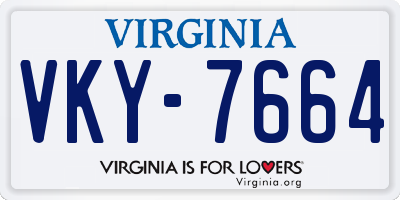 VA license plate VKY7664