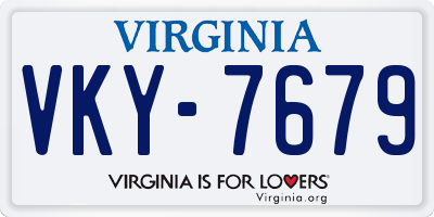 VA license plate VKY7679