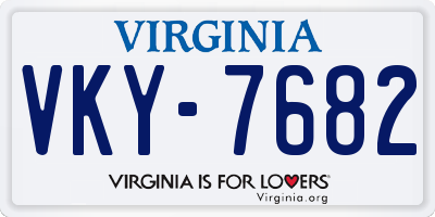 VA license plate VKY7682
