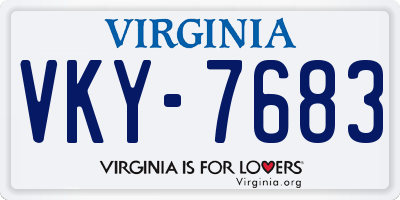 VA license plate VKY7683