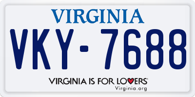 VA license plate VKY7688