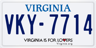 VA license plate VKY7714