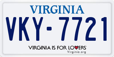 VA license plate VKY7721
