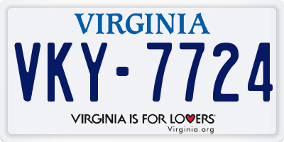 VA license plate VKY7724