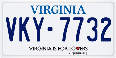 VA license plate VKY7732