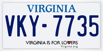 VA license plate VKY7735