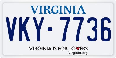 VA license plate VKY7736