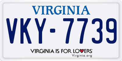 VA license plate VKY7739